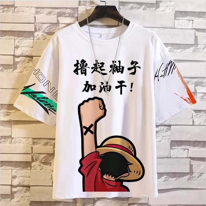 Mens T Shirt MINISO One Piece Cartoon Anime 3d Prints Casual Short Sleeve Tees Street Fashion T-Shirts Male Oversized Clothing W250224