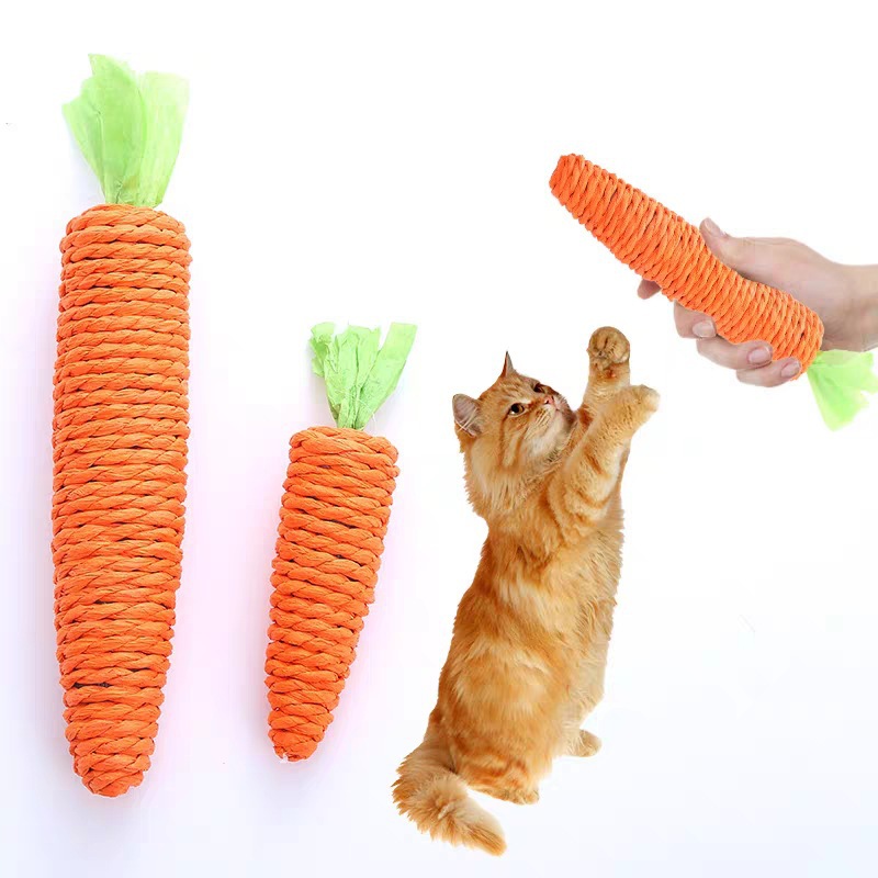 Hemp rope carrot cat toy Hemp rope self fun toy