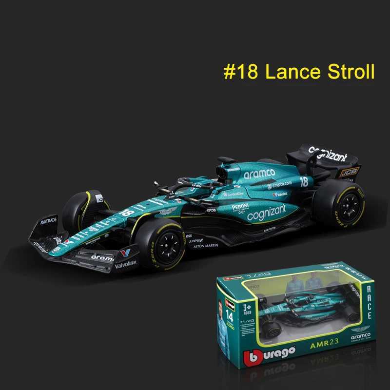 Bburago 1 43 Aston Martin Series AMR23 F1 Racing Alloy Die Casting Model Toy 14# Fernando Alonso 2023 Boy Gift Free shipping