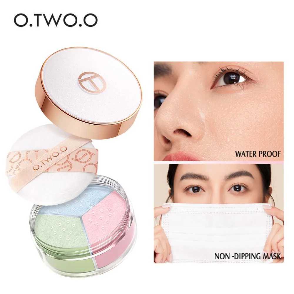 O.TWO 3 Color Loose Powder Hides Oil Pores Face Powder Blend Naturally Setting Powder Fix Lock Makeup Matte Finishing PowderXJ250224