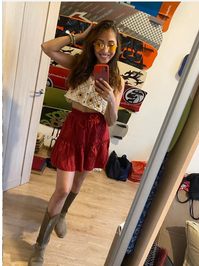 Woman Skirts Pleated Summer High Waist Falbala Flower Floral Print Beach a-line Skirt Womens Vestidos Clothing WSL3636 250224