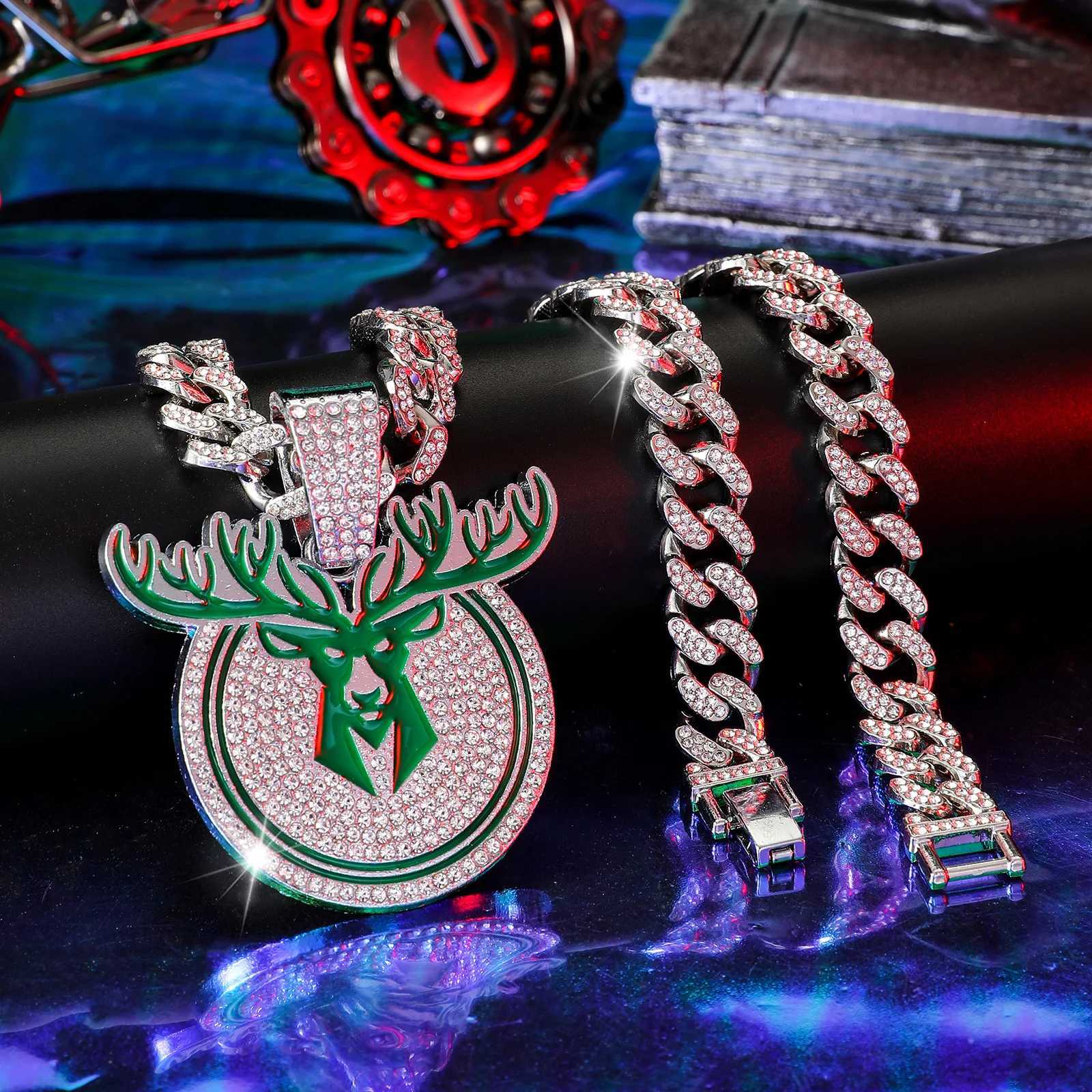 High-Quality Hip Hop Style Deer Pendant Necklace with 20in Cuban Chain X250224
