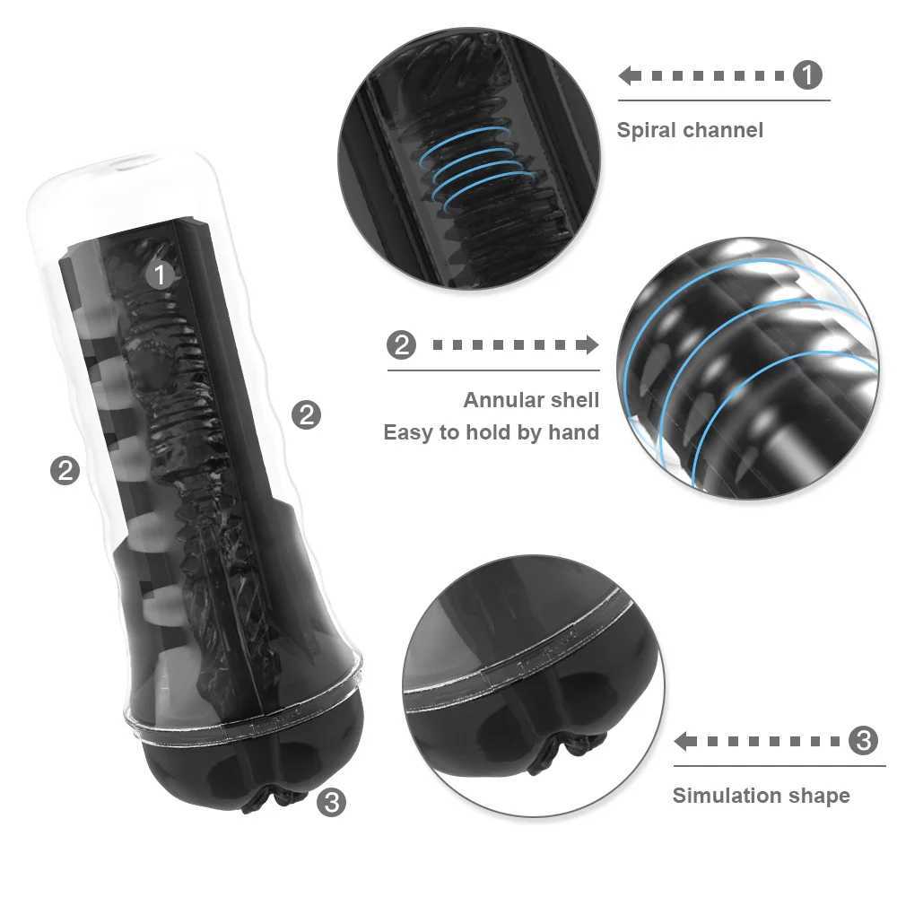 Male Masturbator Soft Silicone Pussy Vaginas Transparent Penis Pump Pocket Masturbation Cup Sex Toys For MenW250224