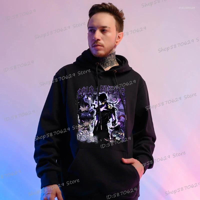 Men's Hoodies Anime Solo Leveling Sung Jin Woo Men Casual Harajuku Streetwear Funny Manga Loose Sweatshirts Fashion Unisex Hooded