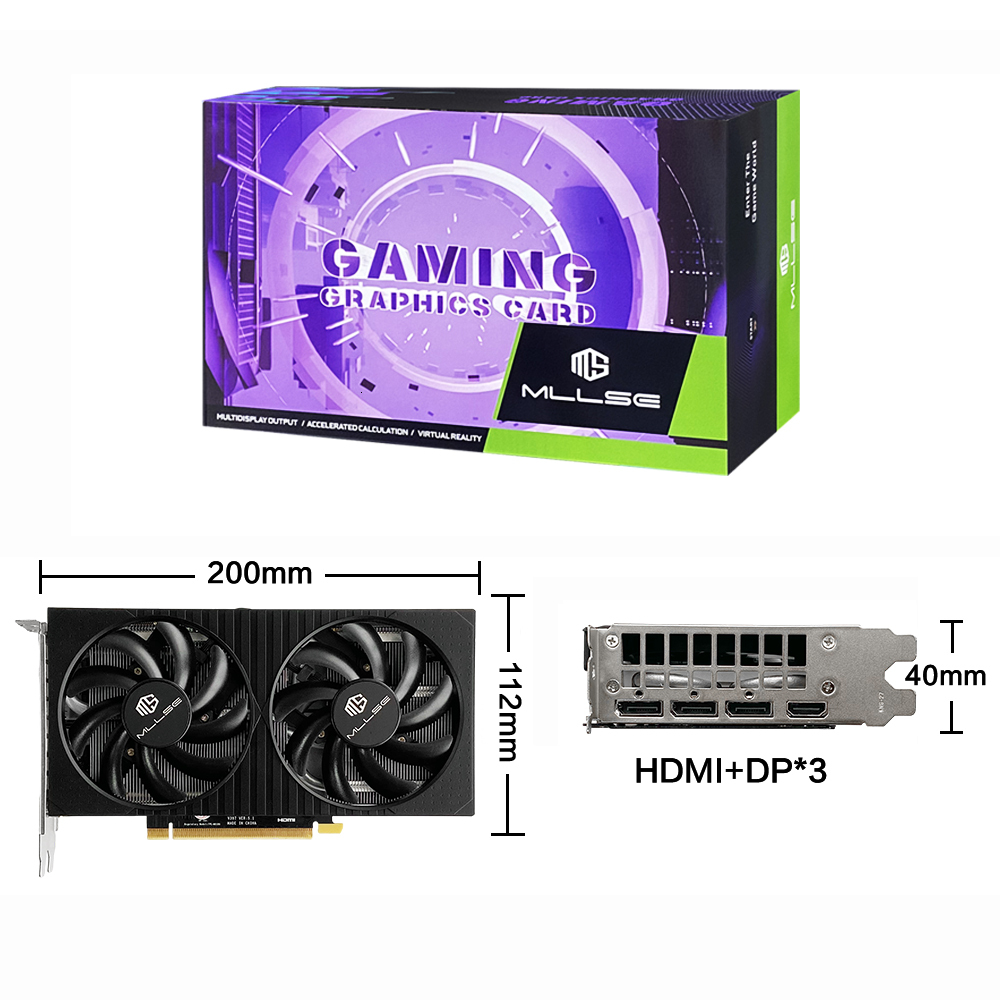 MLLSE RTX 3060Ti 8GB Graphics Card GDDR6 256Bit PCI Express 4.0 16 8Pin NVIDIA GPU Rtx 3060Ti Gaming Video Card Placa De Video