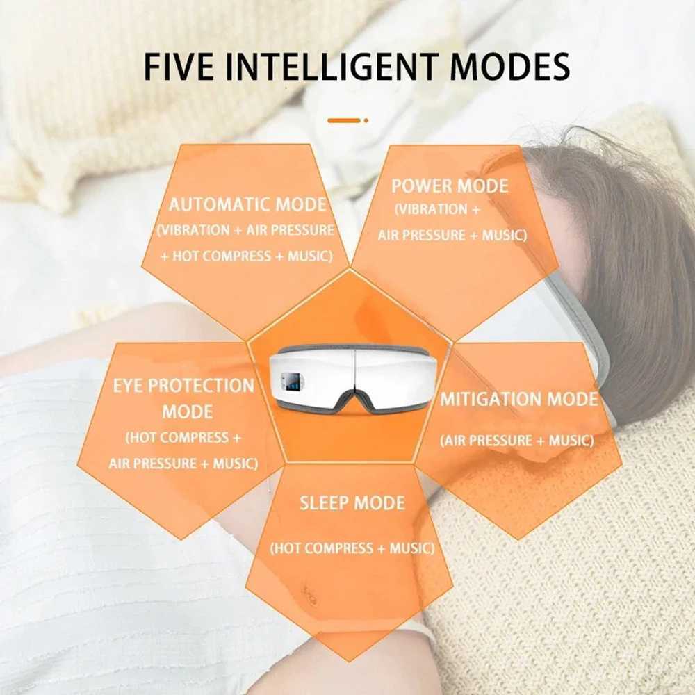 4D Eye Massager Smart Airbag Vibration Eye Care Instrument Hot Compress Bluetooth Eye Massage Relaxation Relieve Eye FatigueXJ250224