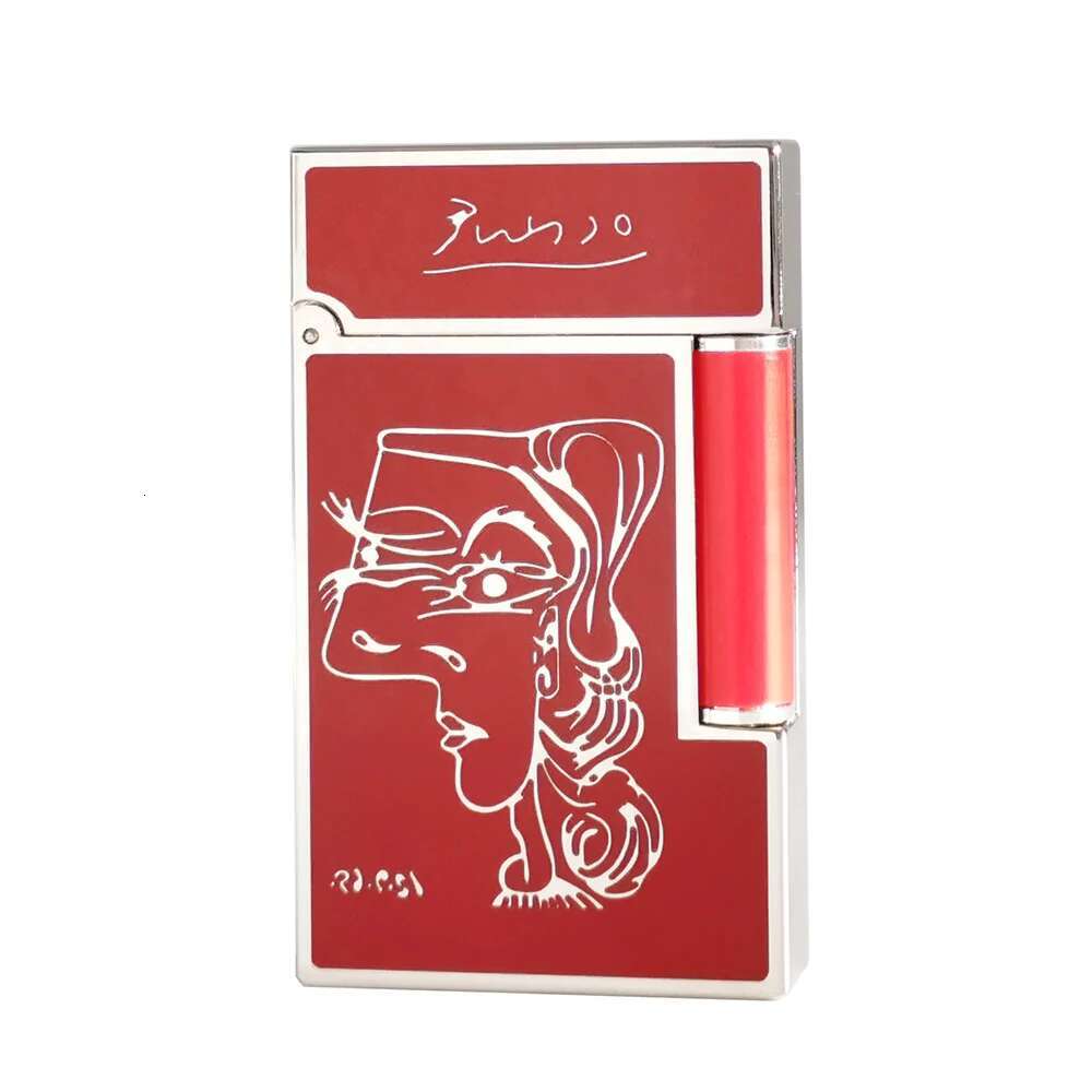 Brass Gas Lighters Lacquer Beauty Girl Pattern Cigarette Tobacco Tools Men Gifts Collections