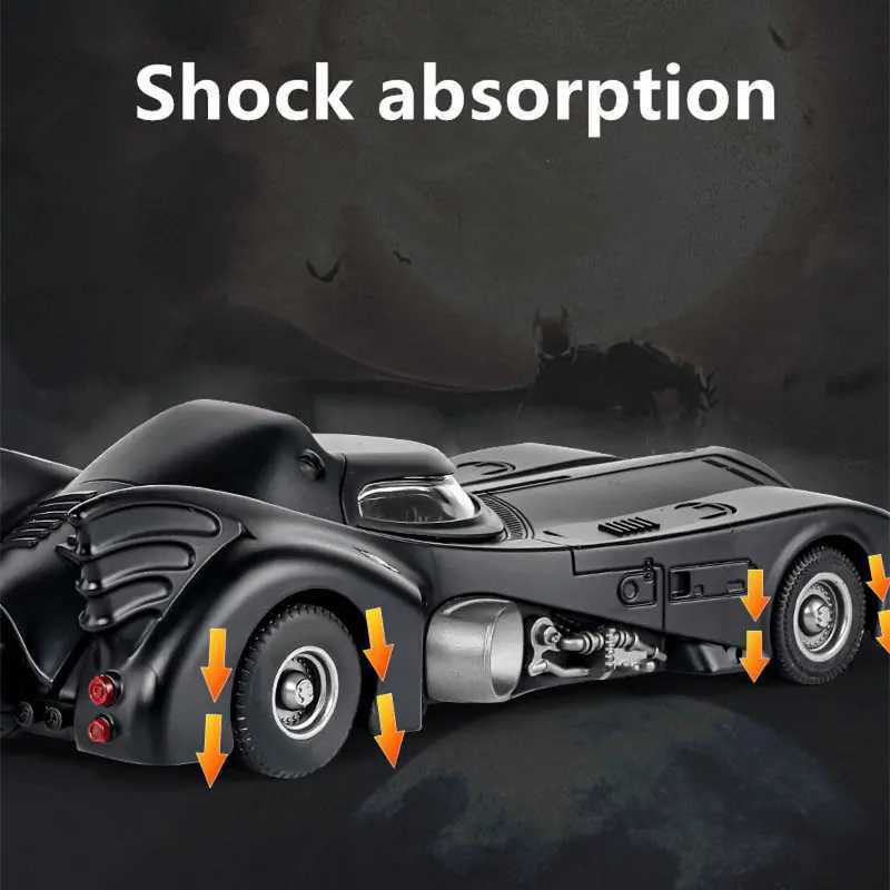 1/24 ic Movie Alloy Batmobile Bat Sports Diecast Metal Toy Racing Car Model Sound Light Silation Kids Gifts Free shipping
