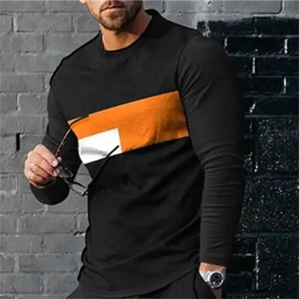 3D Digital Printing T-shirt Street Trend Long Sleeved O-neck Pullover T-shirt Large Men Long Sleeved Casual Sports Men Clothing W250224