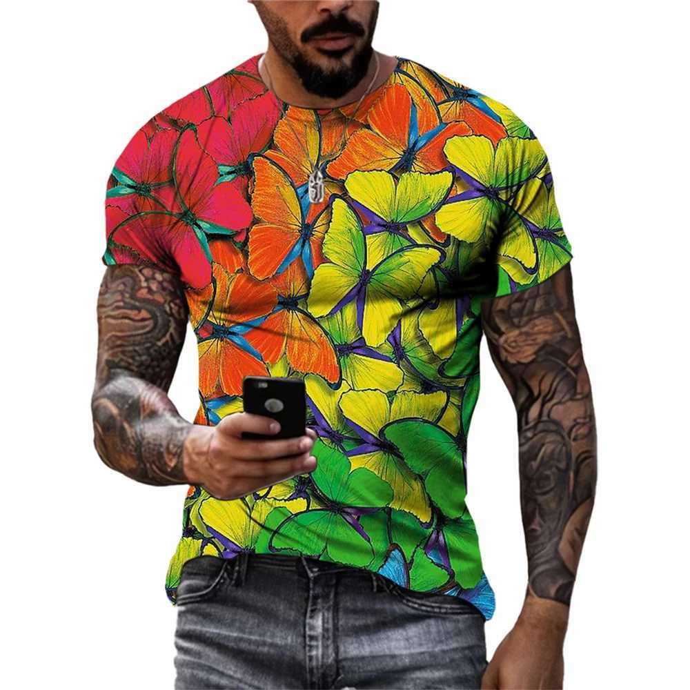 Summer fashion street graffiti art mens T-shirt trend casual hip-hop harajuku personality funny 3D printed short sleeved T-shirt top W250224