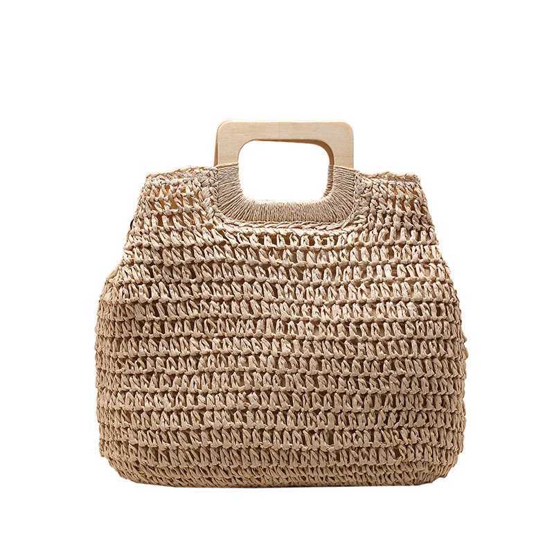 Fashion Straw Handbag Women Large Capacity Handle Bag Summer Handmade Woven Totes Vacation Beach Bag Travel Lady Bags
