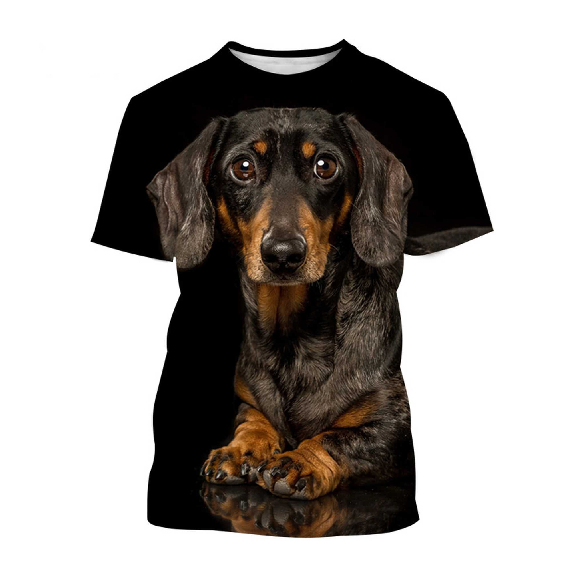 New Fashion Dachshund 3D Printed T-shirt Mens and Womens Casual Short-sleeved T-shirt W250224