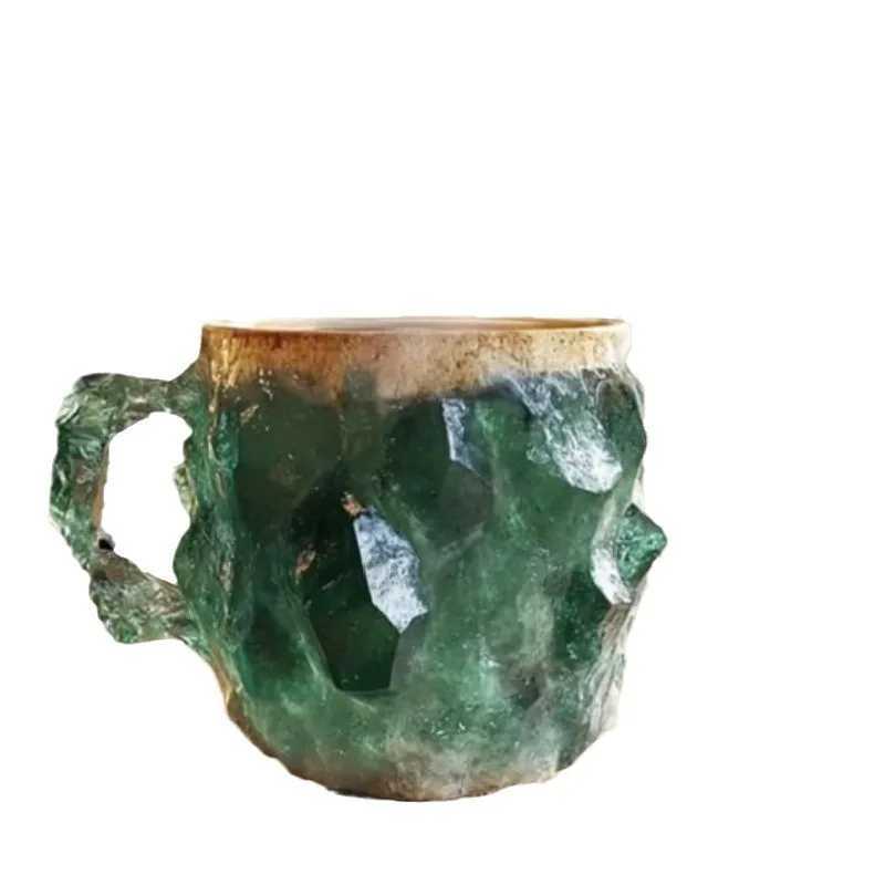 New Imitation Mineral Crystal Coffee Mug Simulation Mineral Crystal Resin Coffee Cups Stylish Water Cup Birthday Christmas GiftsC250224