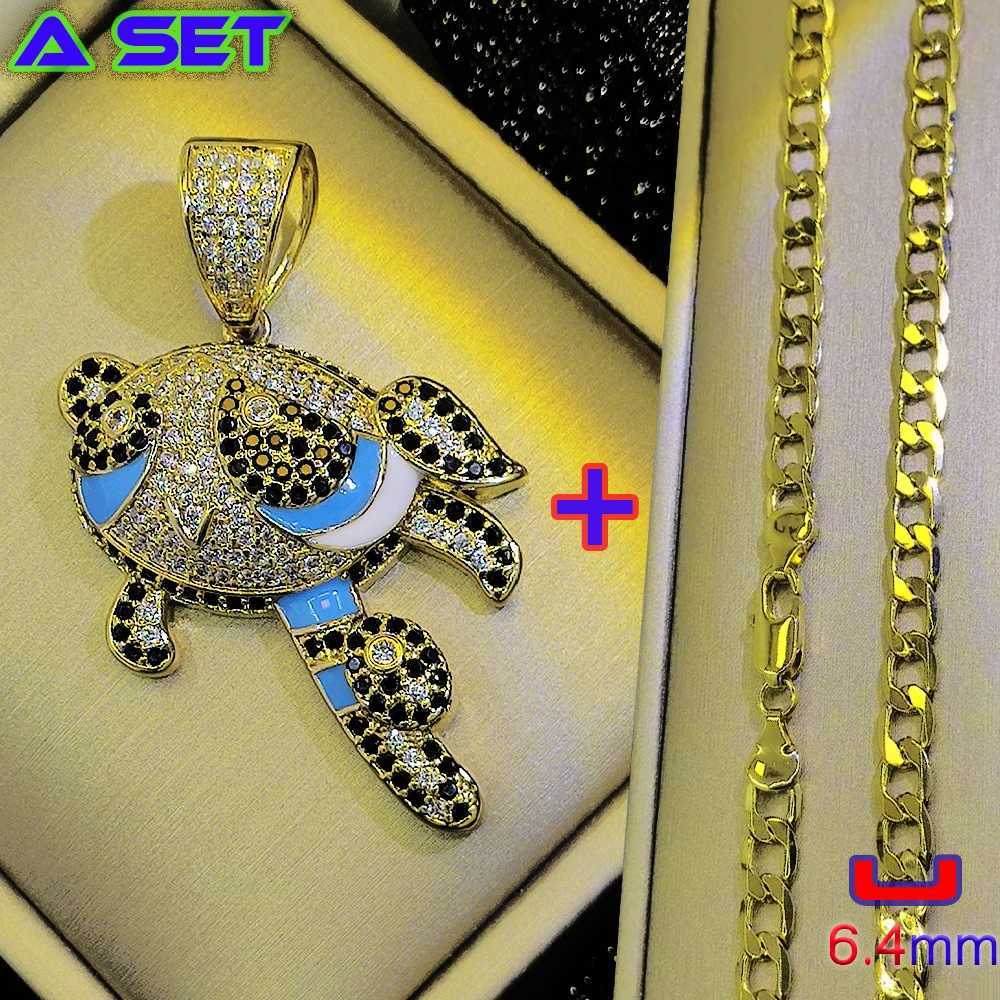 Fashion Graffiti New Design Hip Hop Necklace Diamond Inlaid Anime Character Pendant 18K Gold Plated Trendy Boutique X250224