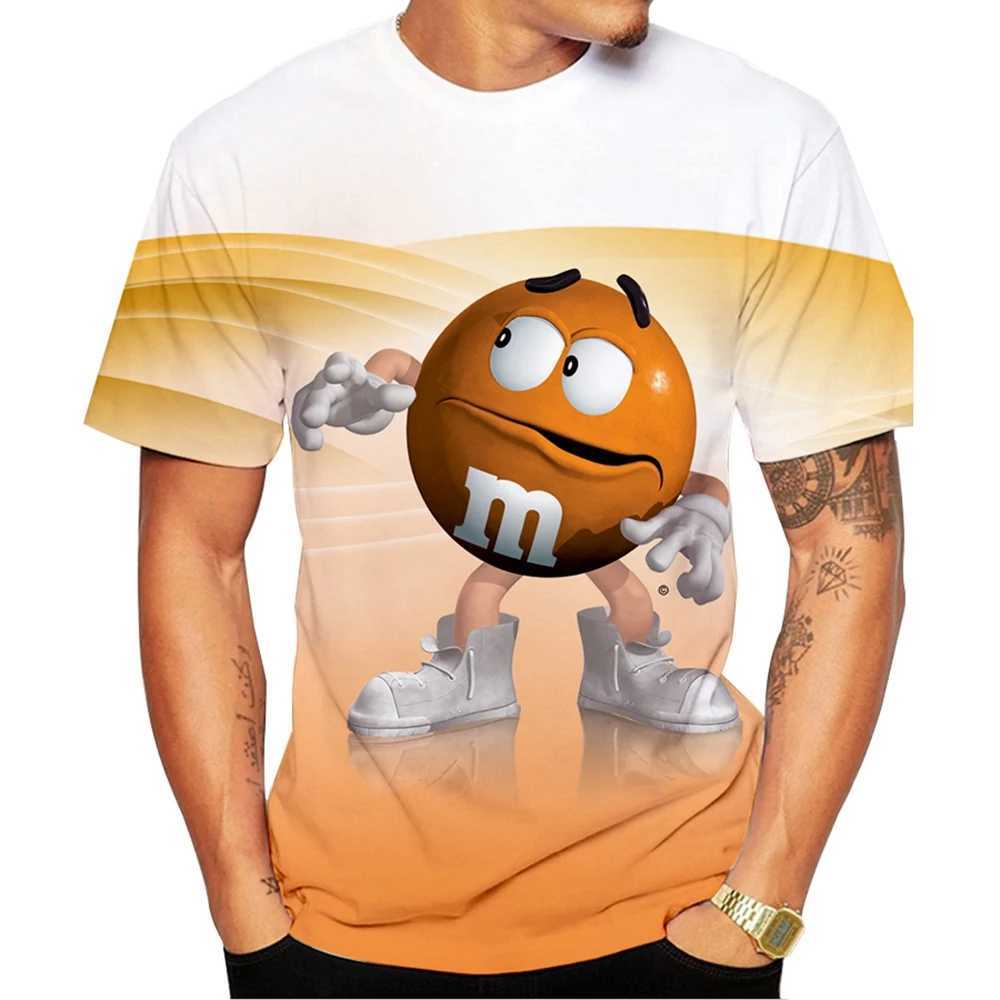 Fun snacks M M beans fashionable and personalized 3D printed mens T-shirt W250224