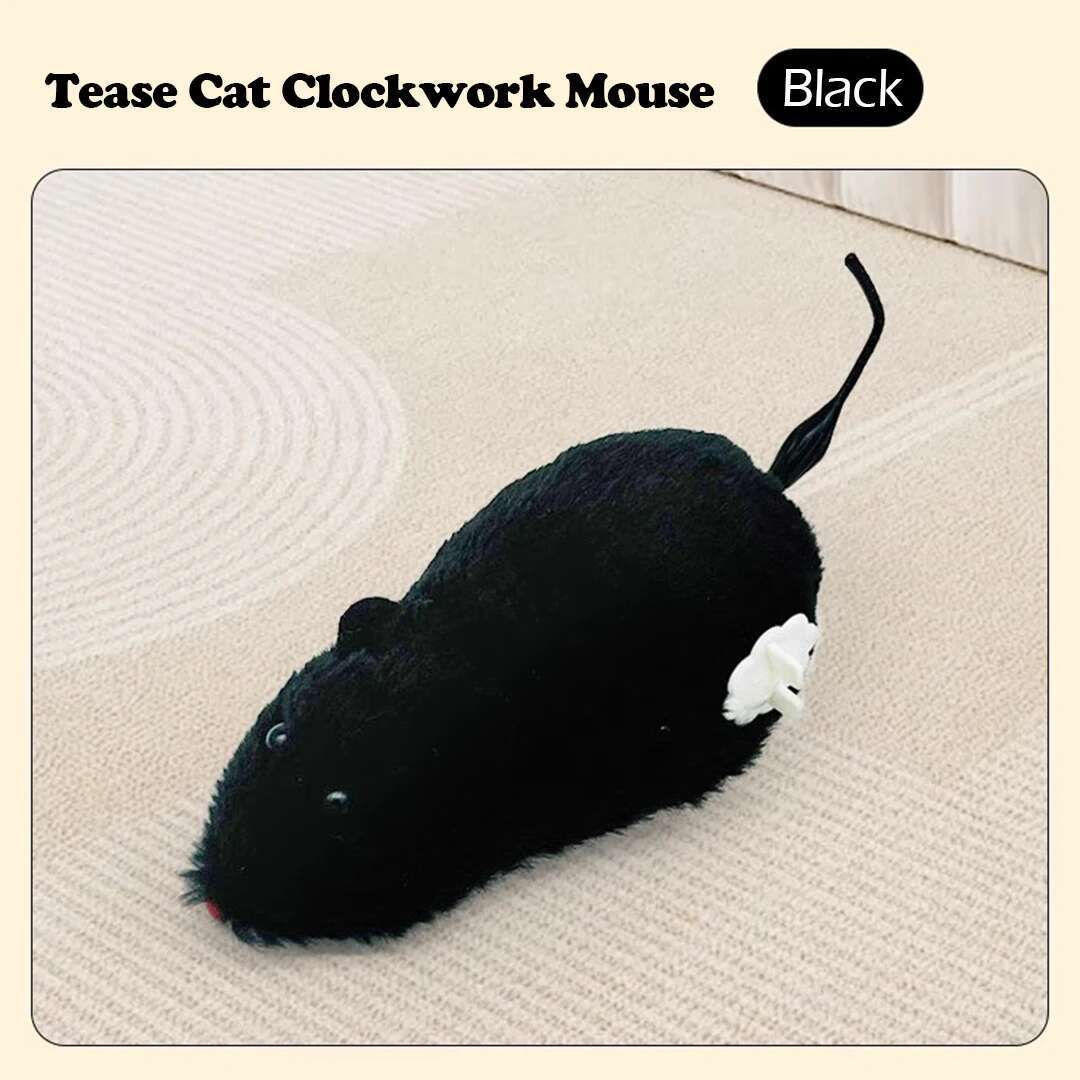 Clockwork Simulation Mouse No Batteries Durable Indoor Cat Hi-Lo Relieve Boredom Interactive Plush Pet Toys