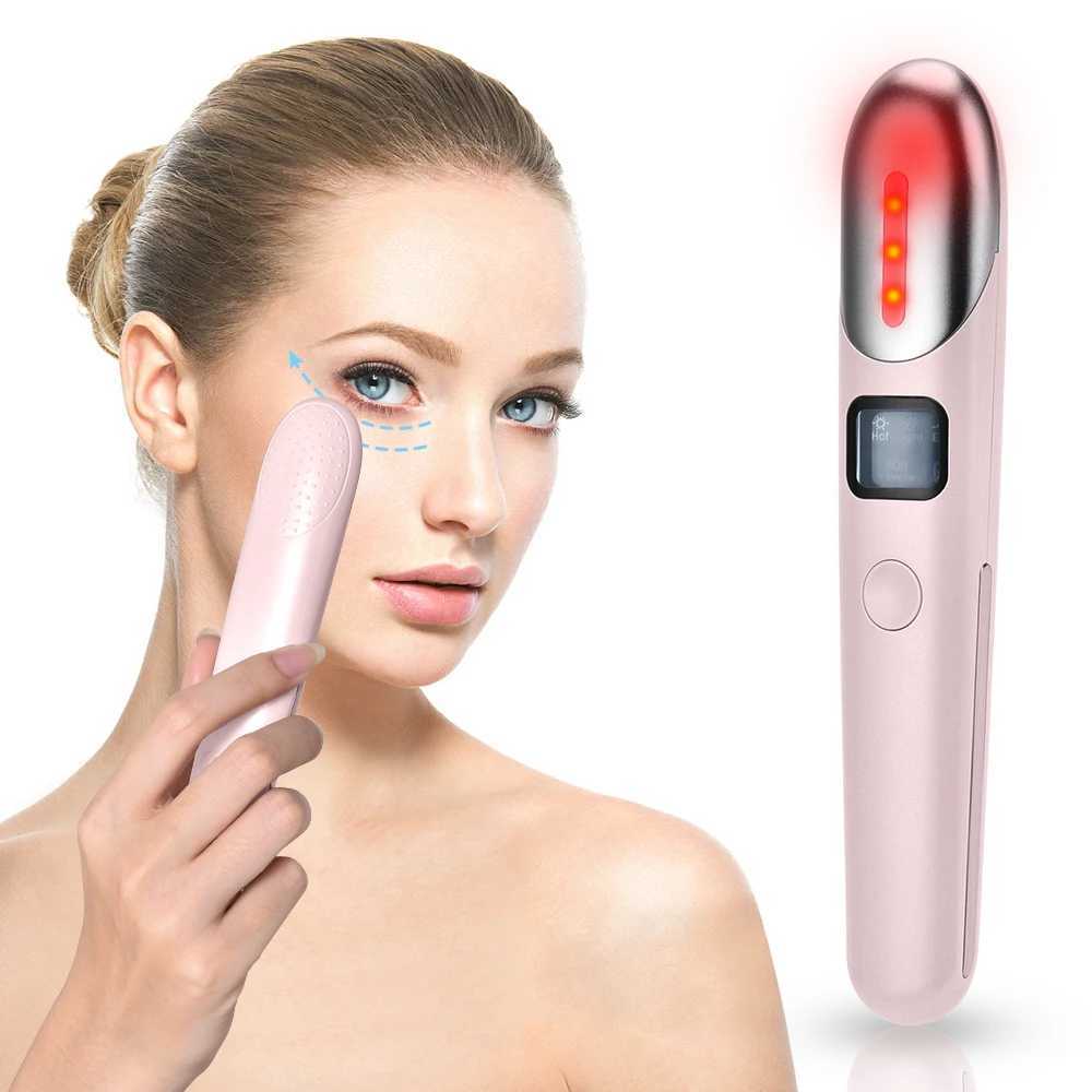EMS Eye Massager Hot Compression Vibration Wrinkle and Black Eye Circle Removal Pen Anti Aging Puffing Removal Eye Care Beauty Massage ToolXJ250224