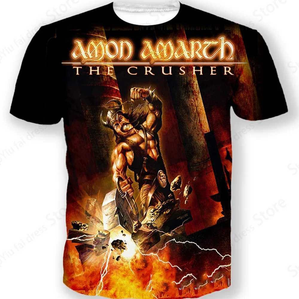 Men Graphic T-shirt Metal Amon Amarth 3d Print Tshirt Men Women Fashion Short Sleeve T-shirt Hip Hop Tops Tees Rock Band T shirt W250224