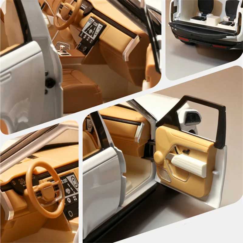 1/24 Range Rover SUV Alloy Diecasts Metal Off-road Vehicles Car Model Sound Light Simulation Collection Kids Toys Gift Free shipping