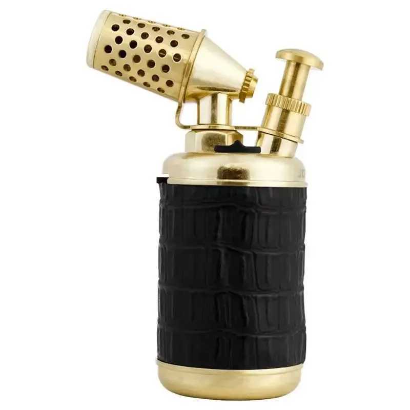 Torch lighter refillable butane cool luxury vintage isqueiro adjustable Blue Jet Flame Cooking cigar lighters no gas includedT250224