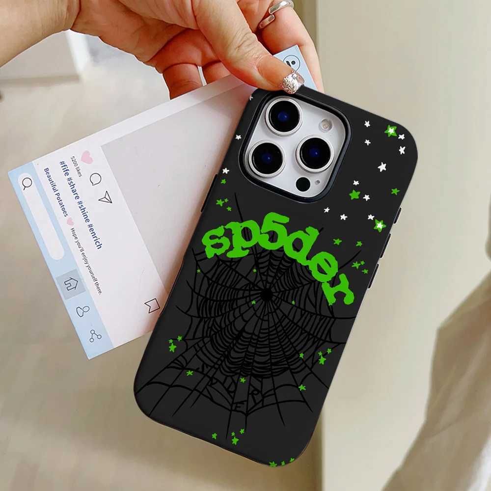 Super Cool Spider Web English Phone Case for iPhone 16 15 14 13 12 11 Pro Max Plus Luxury Magnetic Double-layer Back Cover X2502241