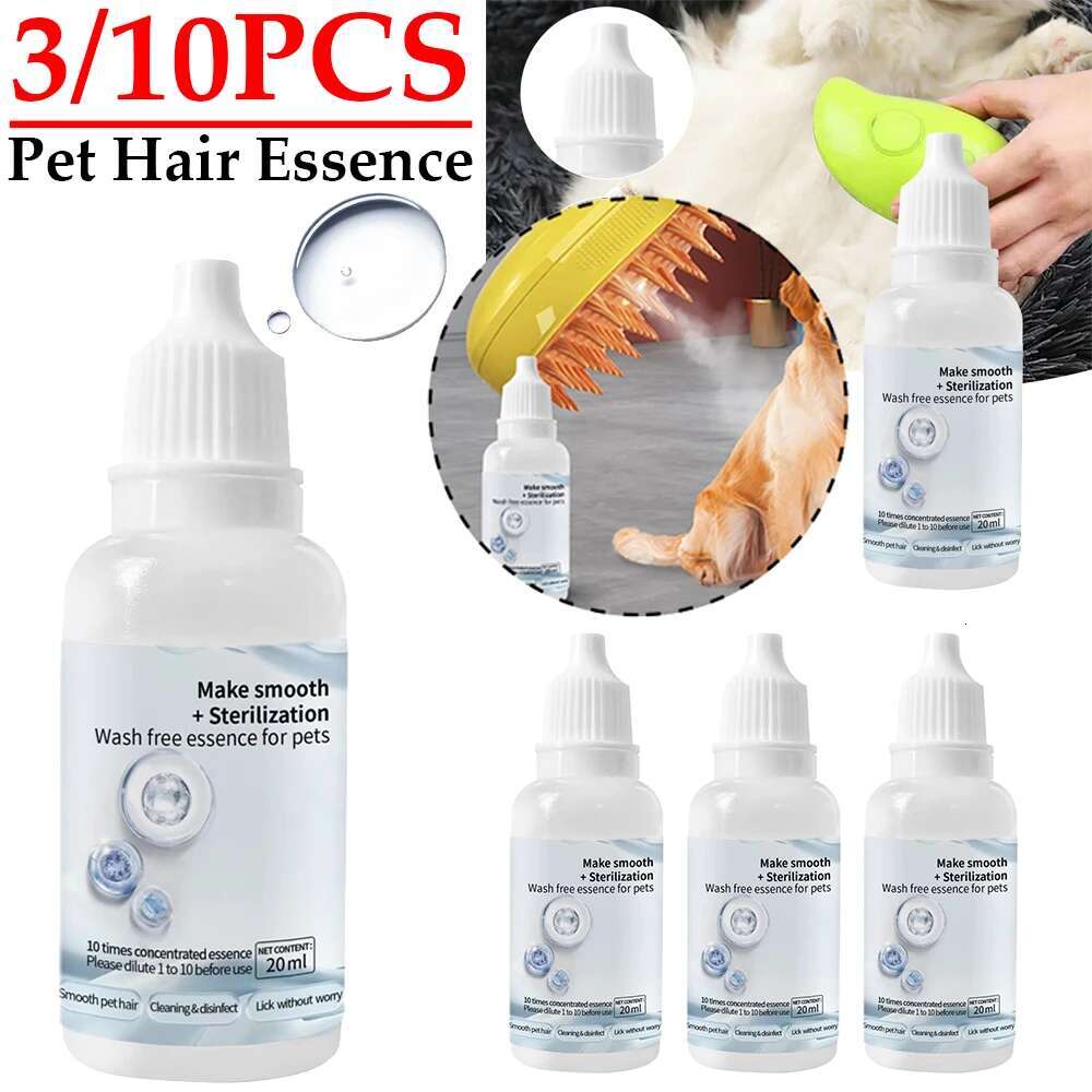 10-3PC Steam Wash Free Hair Serum Animal Grooming Essence Dog Depilation for Cat Steamy Brush Pet Cleaning