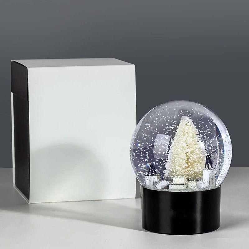 Designer creative gift jewelry letter white Christmas tree transparent crystal ball best friend girlfriend Valentine's Day gift snowflake ball gift box
