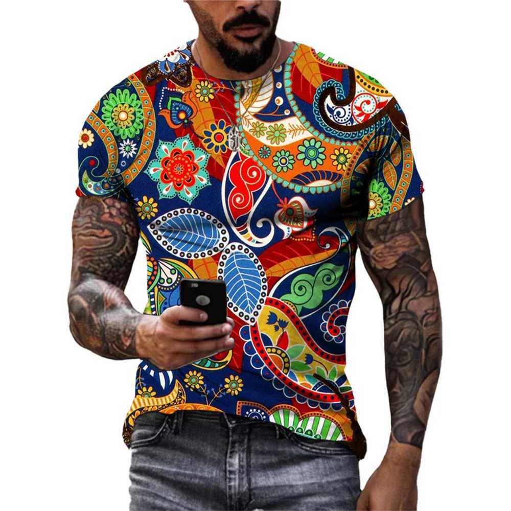 Summer fashion street graffiti art mens T-shirt trend casual hip-hop harajuku personality funny 3D printed short sleeved T-shirt top W250224