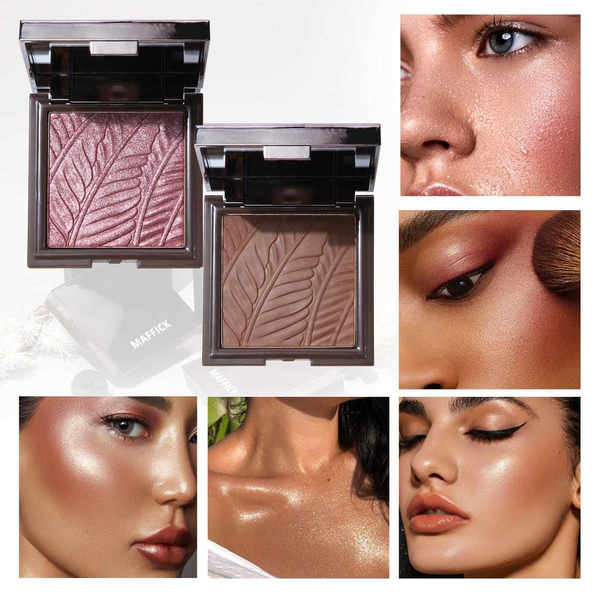 Glisten Highlighter Bronzers Palette Face Shading Grooming Powder Makeup Long-Lasting Face Contouring 3D Nose Contouring Glow XJ250618
