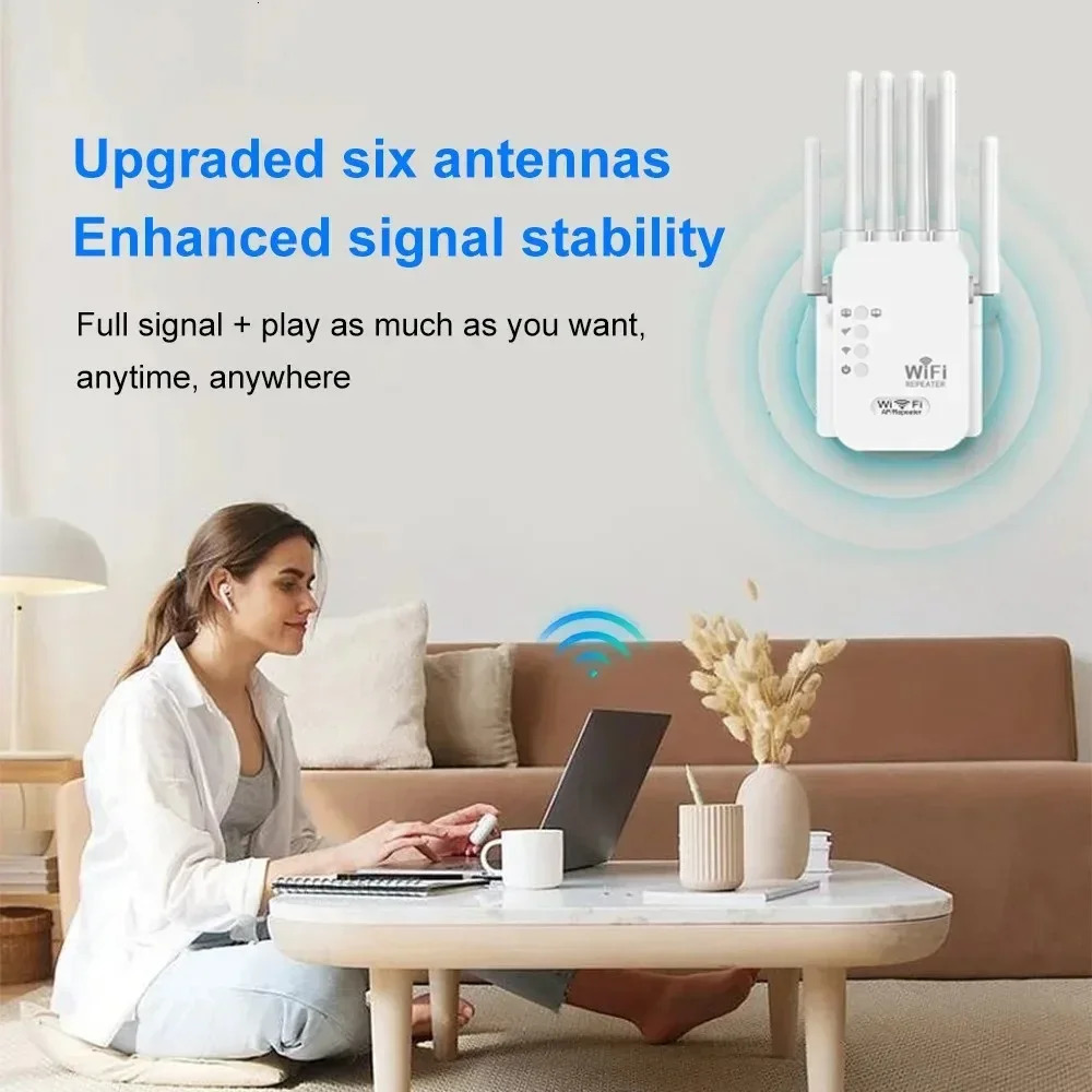1200Ms Wireless WiFi Repeater 24G 5G Dual Band Router Signal Extender Long Range Amplifier WIFI Booster 250213