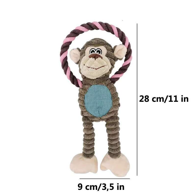 Fun Monkey Shape Corduroy Chew For Dogs Puppy Squeaker Squeaky Plush Dog Toy Training Pet Accessories Elephant