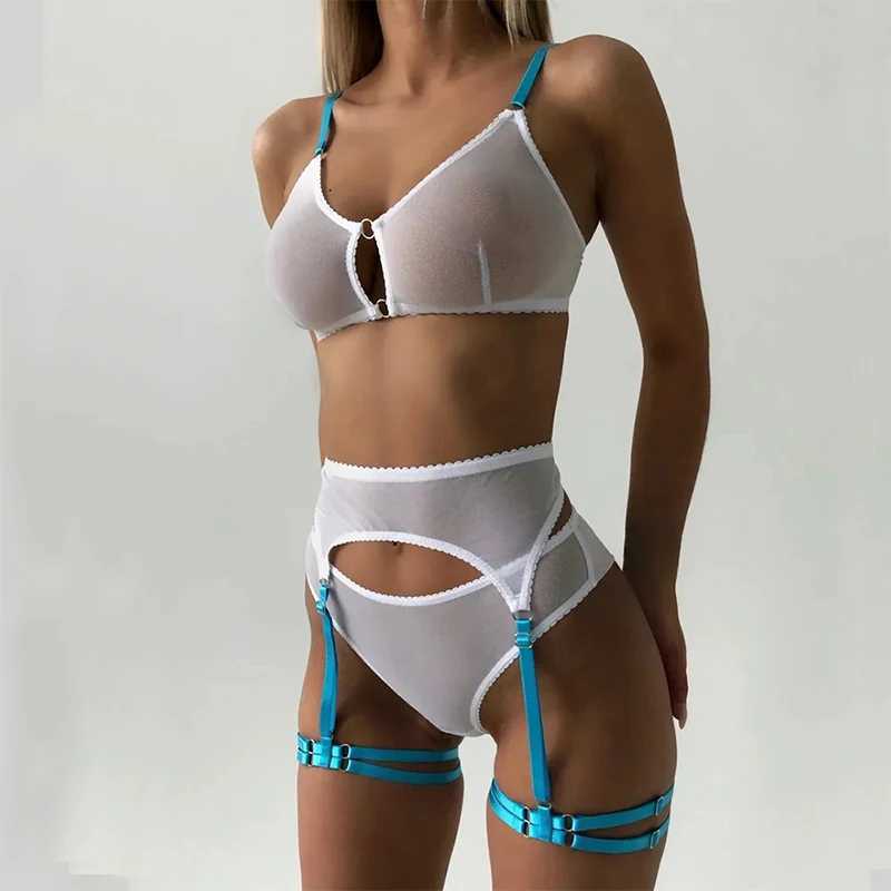 Sexy Mesh Patchwork Lingerie Sets Perspective Sex Erotic Costumes Exotic Babydoll Dress Porn Sexy Underwear For Women W250224