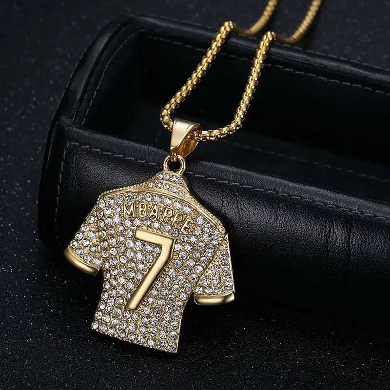HNSP Stainless Steel Mens Jersey Pendant Chain Necklace Hip Hop Jewelry Football Accessories For Men Boy Soccer Gift X250224