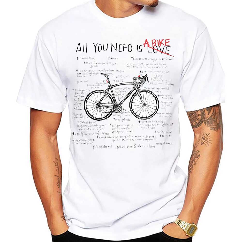 New Summer Men Short Sleeve Anatomy Bike Gear Deconstructed Design T-Shirt Funny Bicycle Print Boy Casual Tops Cool Man Tees W250224
