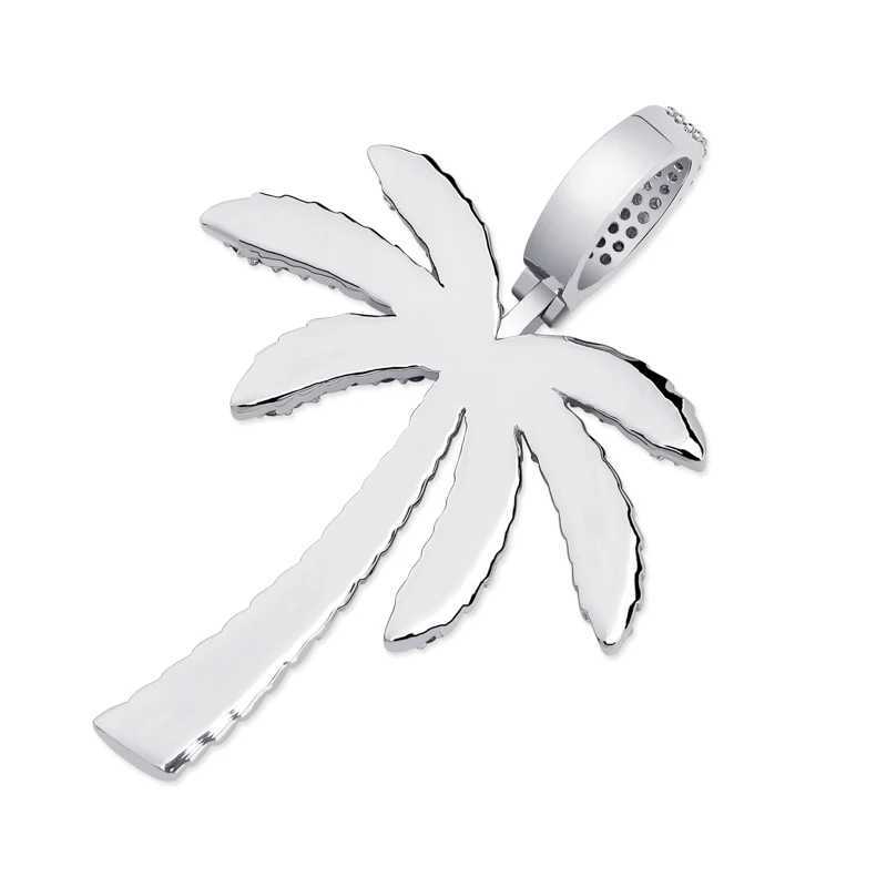 TOPGRILLZ Coconut Tree D Cube Zircon Pendant and Necklace Gold and Silver Colorful Plated Hip Hop Mens Jewelry X250224