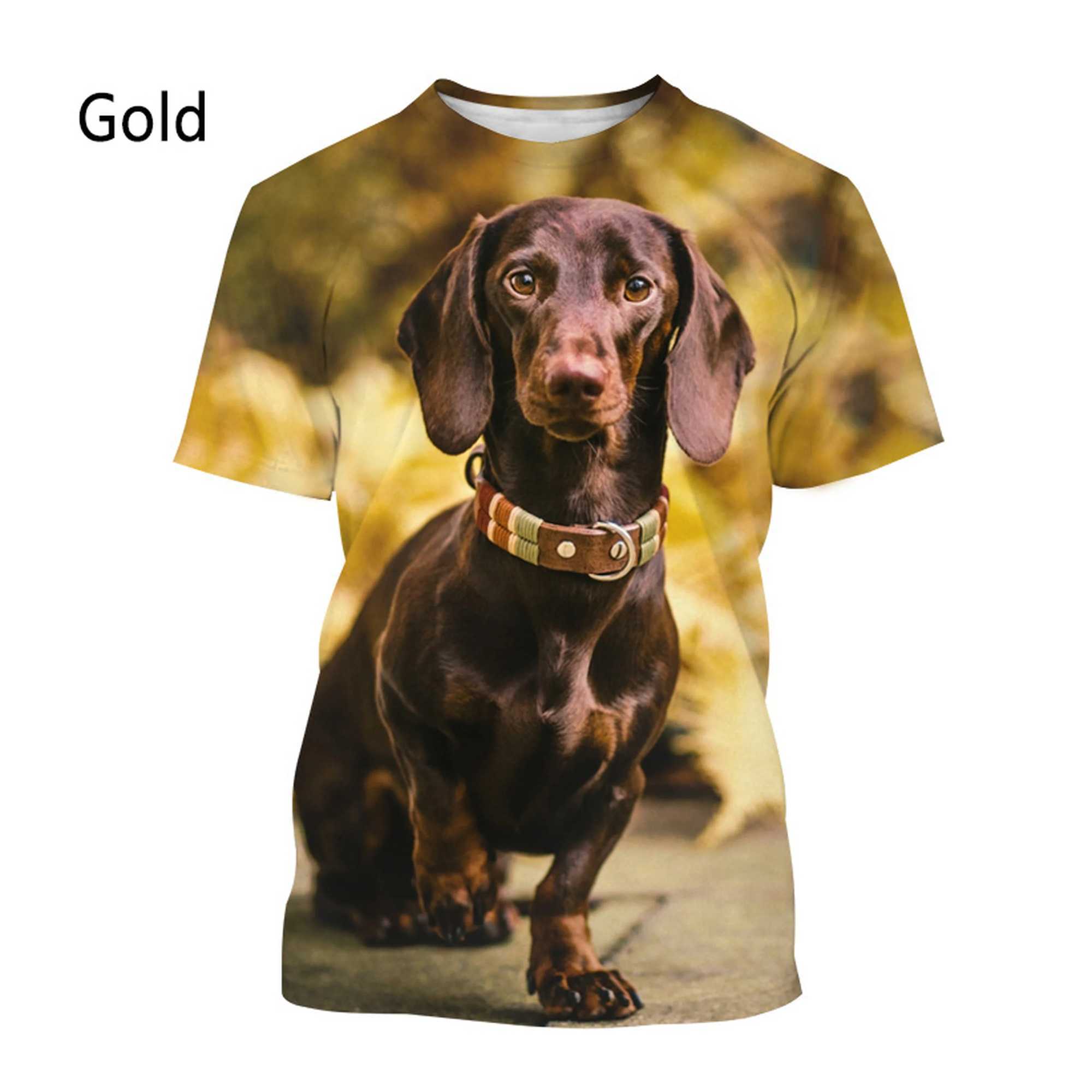 New Fashion Dachshund 3D Printed T-shirt Mens and Womens Casual Short-sleeved T-shirt W250224