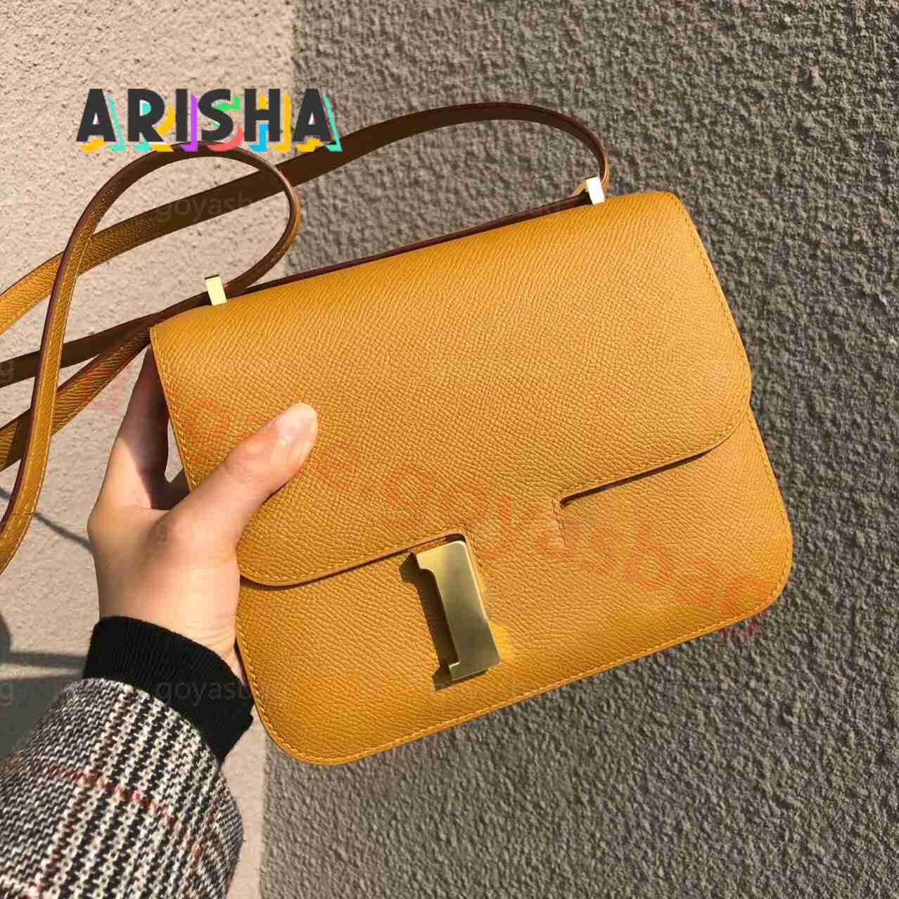 Womens Constances Designer Shoulder Flap Bag Metal Sign Crossbody Tofu Classic Genuine Leather Tote Pochette Handbag Shoulders Bags Wallet