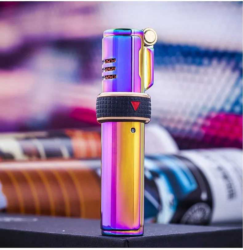JOBON-Personalized Windproof Gas Lighter Triple Torch Refill Jet Flame Metal Spray Gun Kitchen Pipe Cigar Lighter GadgetT250224