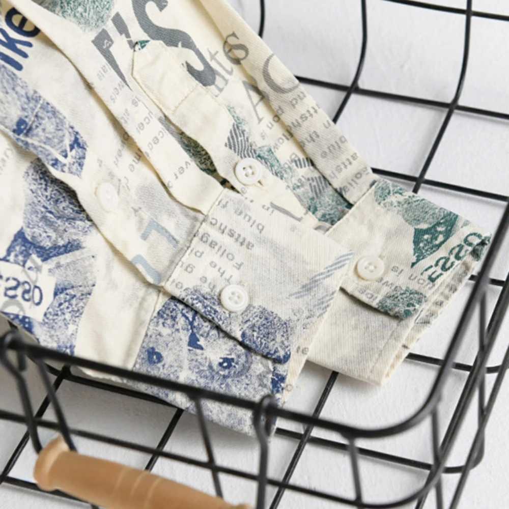 Mens Pure Cotton Long Sleeve Printed Shirts Spring Autumn Comfortable Mens Clothing fashion daily wear Casual shirt for man W250224