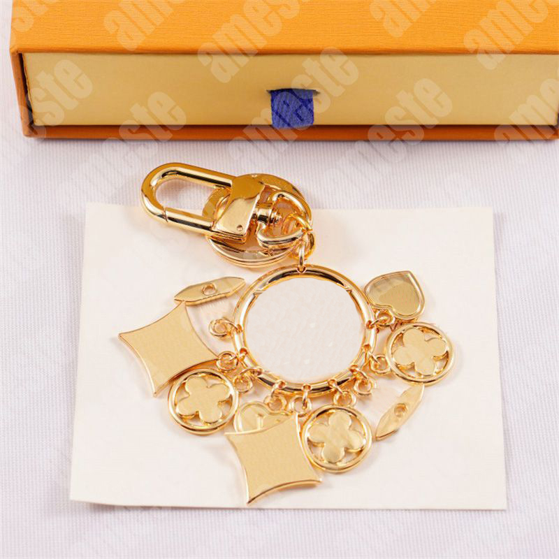 Designer Key Chain Flower Piesse Chain Bag Pendants Women Couple Circle Twinkling Keychains Luxury Keyring Carabiner Key Buckle Chains