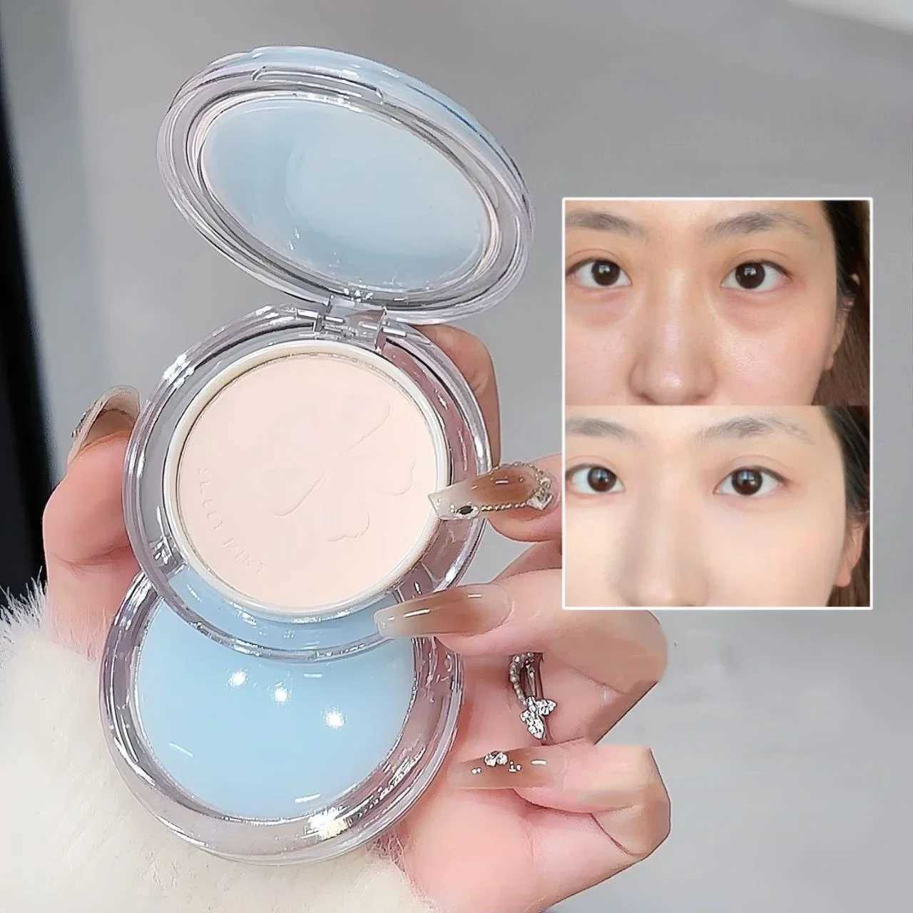 1Pc Matte Oil Control Pressed Powder Waterproof Concealer Pressed Setting Powder Lasting High Gloss Brighten Face Korean MakeupXJ250224