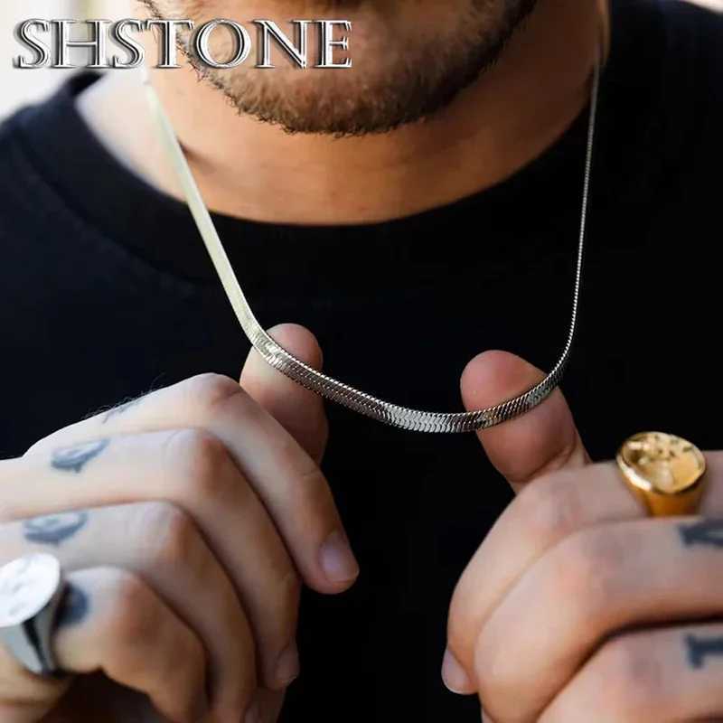 Hip Hop Snake Chain Necklace for Men New Fashion 925 Sterling Silver Necklace Jewelry Accessories Party Gift X250224