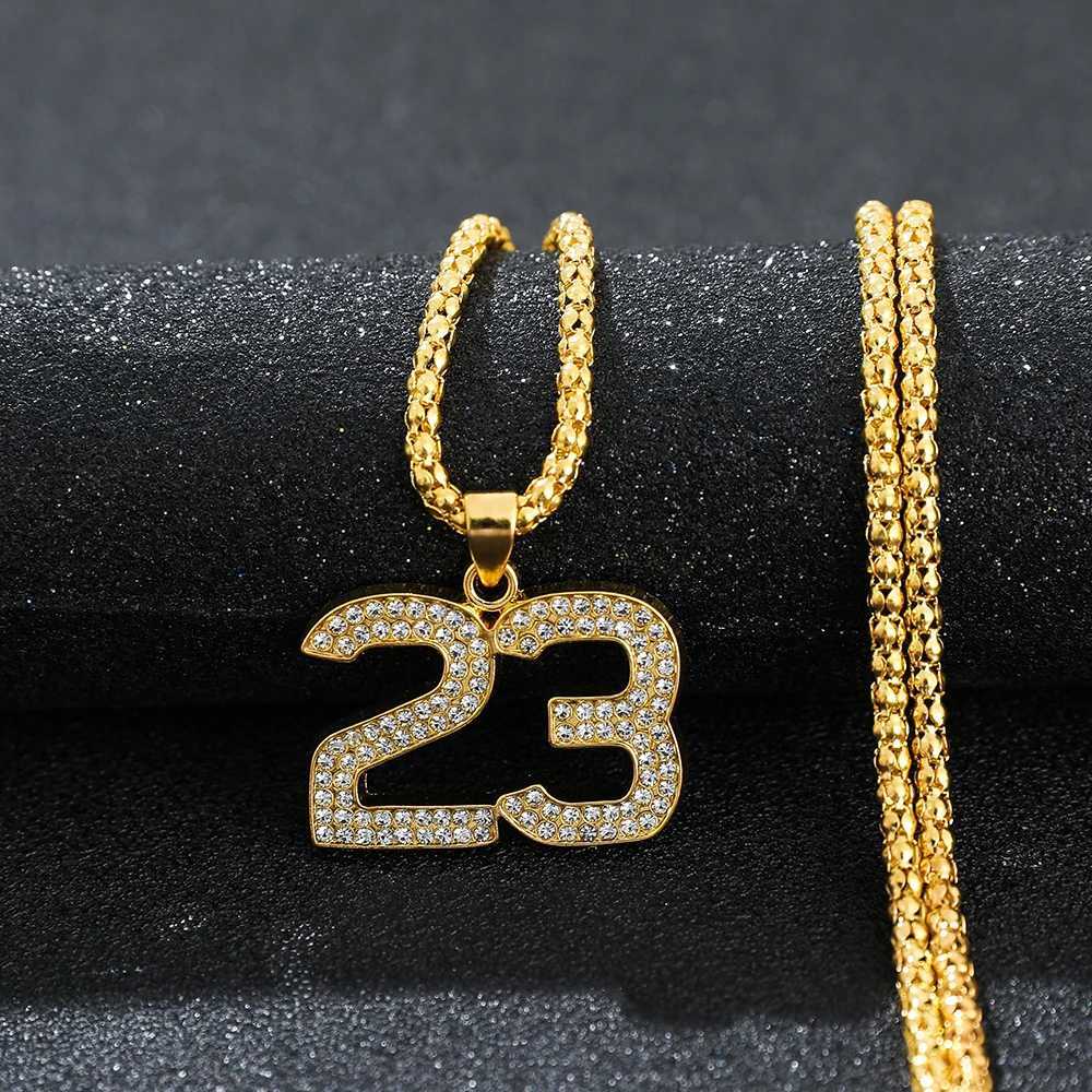 Basketball Legend Number 23 Pendant Necklace Cool For Fans Charm Collar M Hip-hop Basketball d out Rock Necklace X250224