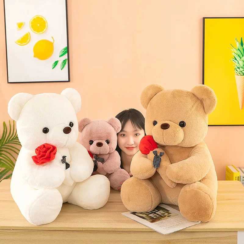 Valentines Day roses teddy bear animal plush toys for girls teddy bear dollsT250222