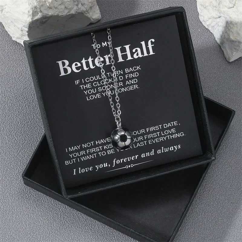 New Creative Stainless Steel Football pendants mens personal football fan necklace X250224