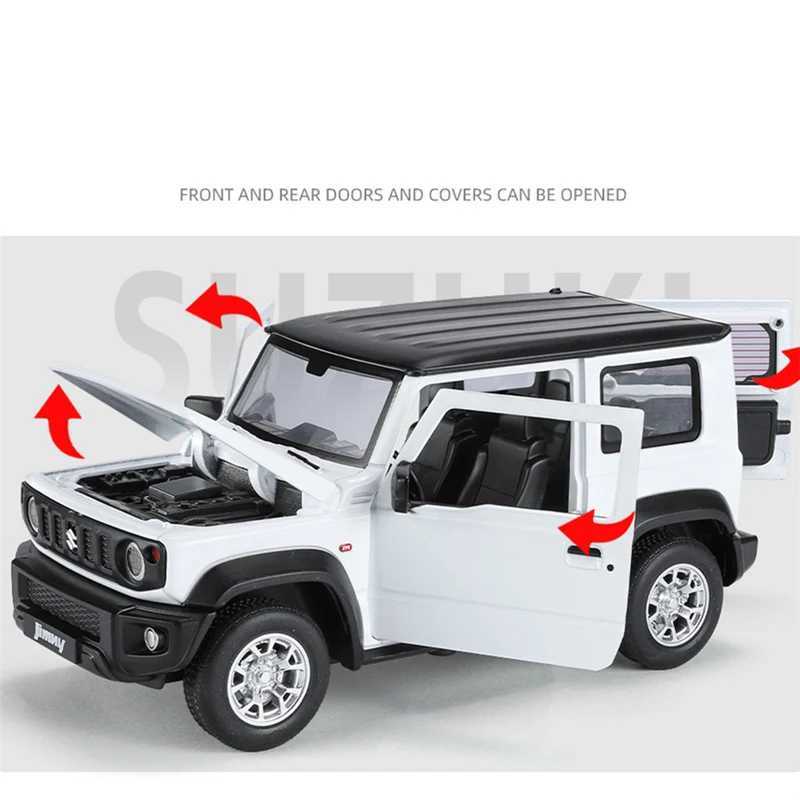 1 24 SUZUKI Jimny SUV Alloy Diecasts Metal Off-Road Vehicles Car Model Silation Sound Light Collection Kids Toy Gift Free shipping