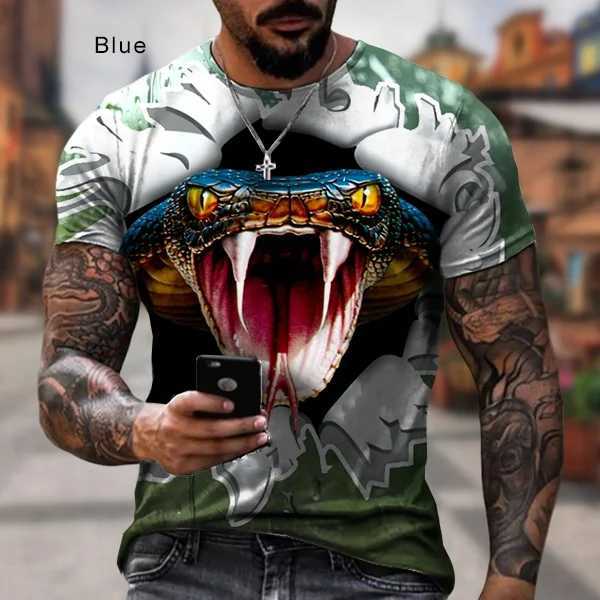 Newest Men and Women Fashion 3d Printed Snake T-shirt Personality Creative T-shirt Tops W250224