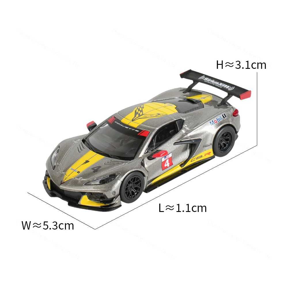 Diecast Motor Sport Classic: Authentic Tuesday 1/43rd Corvette C8R Speedster Model Encased within a Transparent Showcase