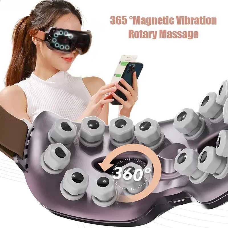 Eye Massage Instrument Acupoint Vibration Hot Compress Eye Massager Bluetooth Music Relax Fatigue Acupressure Relief Eye CareXJ250224