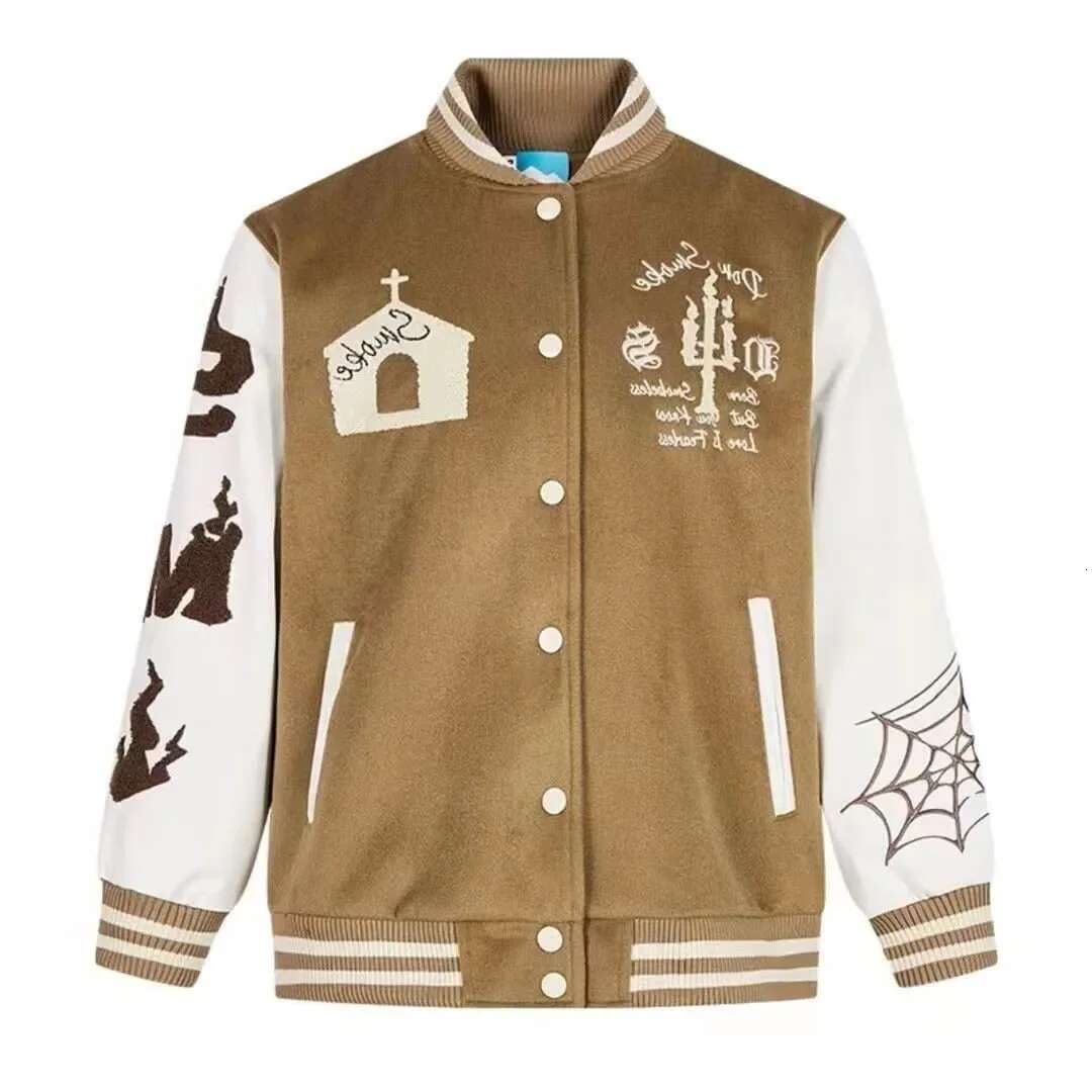 Spring Autumn Vintage American Style Loose-Fit Hip Hop Jacket For Men And Women Casual Niche Brand Cloth Embroidered Towel